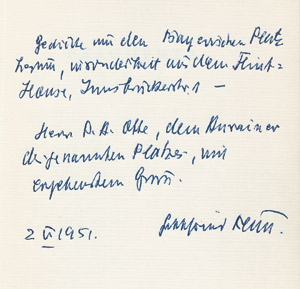 Lot 3682, Auction  105, Benn, Gottfried, Fragmente - Neue Gedichte