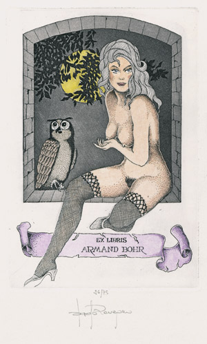 Lot 3871, Auction  105, Erotische Exlibris, Album mit 55 meist erotischen modernen Exlibris