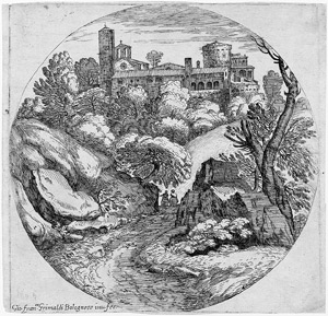 Lot 5124, Auction  105, Grimaldi, Giovanni Francesco, Die Landschaft mit den zwei Reitern auf dem Weg zu einem Schloss