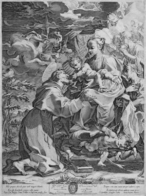 Lot 5271, Auction  105, Villamena, Francesco, Die Madonna, von Engeln begleitet, erscheint dem hl. Franz