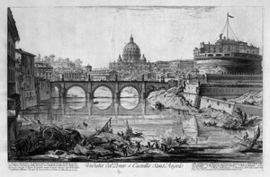 Lot 5352, Auction  105, Piranesi, Giovanni Battista, Veduta del Ponte e Castello Sant'Angelo