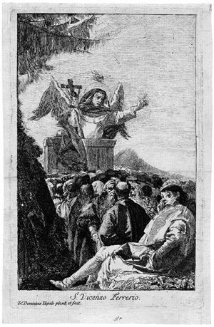 Lot 5383, Auction  105, Tiepolo, Giovanni Domenico, Der hl. S. Vincent Ferrer in der Landschaft predigend