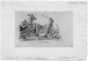 Lot 5416, Auction  105, Carmiencke, Hermann, Landschaftsausschnitt mit einem Ziehbrunnen und einem verwitterten Plankenzaun