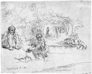 Lot 5760, Auction  105, Rembrandt Harmensz. van Rijn, Die badenden Männer