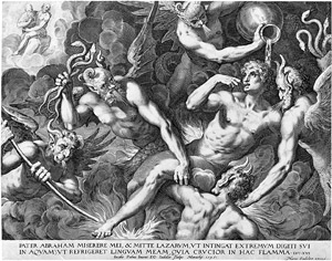Lot 5779, Auction  105, Sadeler, Aegidius, Der reiche Mann in der Hölle, umgeben von Dämonen