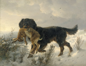 Lot 6068, Auction  105, Fay, Benno Ludwig, Winterlandschaft mit Apportierhund