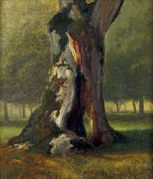 Lot 6120, Auction  105, Becker, August, Bemooster Stamm eines zerborstenen Baumes