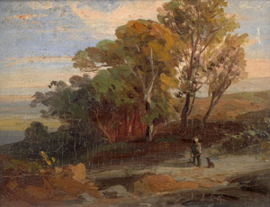 Lot 6124, Auction  105, Elsasser, Friedrich August - zugeschrieben, Südliche Landschaft mit Baumgruppe