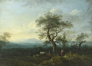 Lot 6132, Auction  105, Münchener Schule, um 1840. Oberbayerische Landschaft  im Vorfrühling