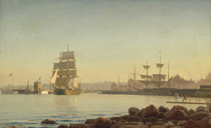 Lot 6144, Auction  105, Eckardt, Christian Frederik Emil, Segelschiffe am Hafen von Korsør am Großen Belt auf Seeland