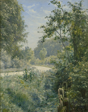 Lot 6169, Auction  105, Boesen, Johannes, Sommerliche Landschaft entlang eines Weges bei Lellinge auf Seeland