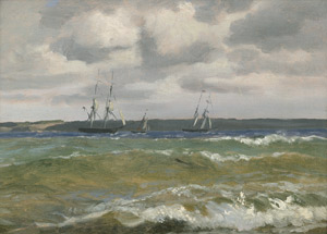 Lot 6174, Auction  105, Sørensen, Carl Frederik, Segelschiffe bei stürmischer See vor einer Küste