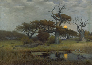 Lot 6180, Auction  105, Vockeradt, Caspar Hermann, Eichen im Moor bei Mondlicht