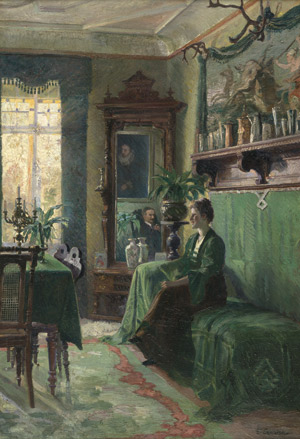 Lot 6186, Auction  105, Skarbina, Franz, Gespräch im grünen Salon