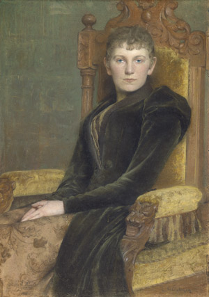 Lot 6221, Auction  105, Glöckner, Emil Gustav Adolph, Bildnis einer sitzenden Dame im Samtkleid