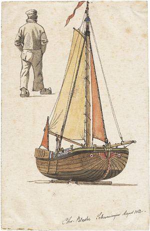 Lot 6370, Auction  105, Blache, Christian Vigilius, Fischerboot mit Studie eines Fischers