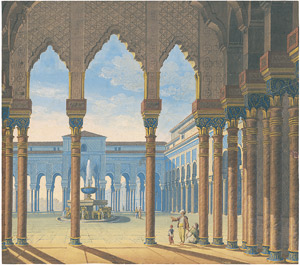 Lot 6393, Auction  105, Deutsch, 19. Jh. Blick in den Patio de los Leones des Nasridenpalastes der Alhambra