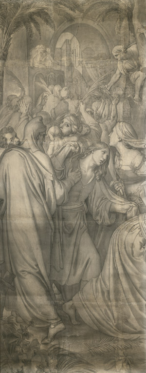 Lot 6394, Auction  105, Deutsch, um 1840. Christi Einzug in Jerusalem