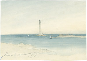 Lot 6411, Auction  105, Französisch, um 1840. Der Leuchtturm von la Hague an der französischen kanalküste