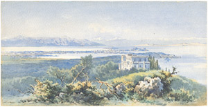 Lot 6419, Auction  105, Giallina, Angelos, Blick auf Korfu mit dem Achilleion