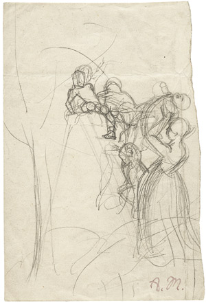 Lot 6454, Auction  105, Menzel, Adolph von, Mutter mit Kindern auf einer Leiter 