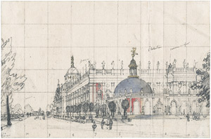 Lot 6501, Auction  105, Villeret, François Etienne, Das neue Palais in Potsdam von der Gartenseite