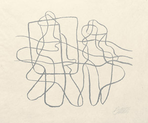 Lot 7083, Auction  105, Baumeister, Willi, Linienkomposition mit zwei Figuren