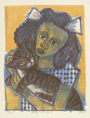 Lot 8055, Auction  105, Dix, Otto, "Mädchen mit Katze II" (Kopf schräg)