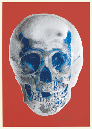 Lot 8108, Auction  105, Hirst, Damien, Till Death Do Us Part - Coral Red Silver Gloss True Blue Skull