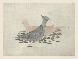 Lot 8521, Auction  105, Minami, Keiko, Deux Oiseaux et Feuilles mortes (Two Birds and fallen Leaves)