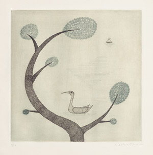 Lot 8560, Auction  105, Minami, Keiko, Arbre, Oiseau et Bâteau (Tree, Bird and Boat)