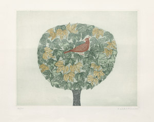 Lot 8580, Auction  105, Minami, Keiko, Oiseau dans le Feuillage (Bird in Leaves)