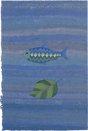 Lot 8601, Auction  105, Minami, Keiko, Poisson et Feuille tombée (Fish and fallen Leaf)