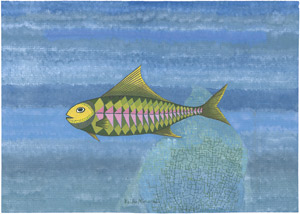 Lot 8626, Auction  105, Minami, Keiko, Poisson en Eau profonde (Fish in deep Water)