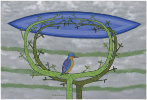 Lot 8636, Auction  105, Minami, Keiko, Martin-pêcheur et Arbre (Kingfisher in a Tree)