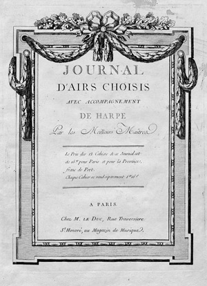 Lot 577, Auction  106, Journal d'airs choisis, avec accompagnement de harpe
