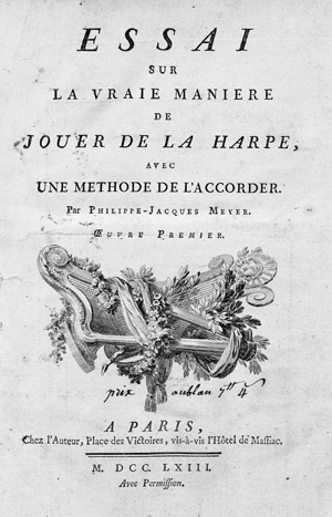 Lot 590, Auction  106, Meyer, Ph.-J., Essai sur la vraie manière de jouer la harpe