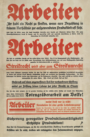 Lot 629, Auction  106, Arbeiter ihr habt ein Recht zu streiken, Berlin, o. D. u. J. (1919). 