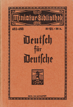 Lot 647, Auction  106, Deutsch für Deutsche und Tarnschrift, Tarnschrift von 1935