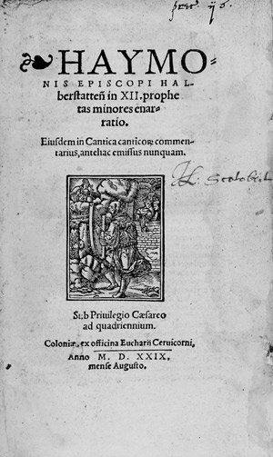 Lot 1061, Auction  106, Haymo von Halberstadt und Eucherius von Lyon, In XII. prophetas minores enarratio