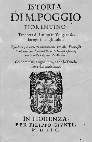 Lot 1088, Auction  106, Poggio (Bracciolini, Gian Francesco), Istoria Fiorentino 