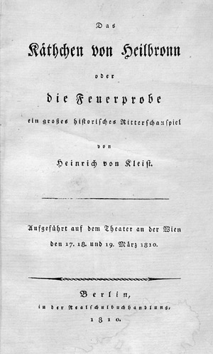 Lot 1591, Auction  106, Kleist, Heinrich von, Käthchen von Heilbronn