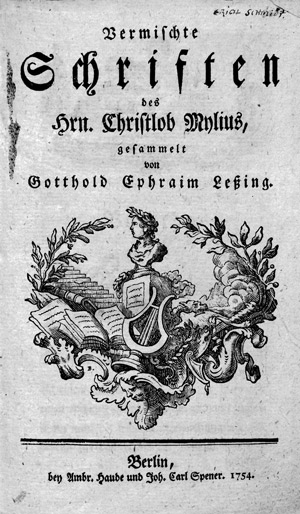 Lot 1672, Auction  106, Mylius, Christlob, Vermischte Schriften