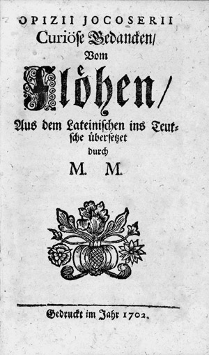 Lot 1862, Auction  106, Zaunschliffer, Otto Philipp, Curiöse Gedancken Vom Flöhen