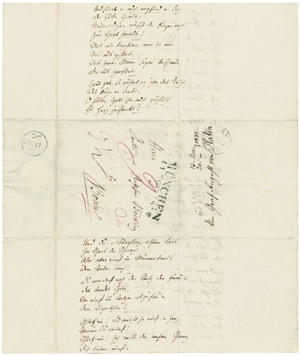 Lot 2118, Auction  106, Platen, August Graf von, Brief 1832 mit Gedicht