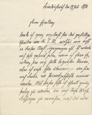 Lot 2248, Auction  106, Bismarck, Otto Fürst von, Eigenhänd. Brief 1880 an den Fürsten Münster