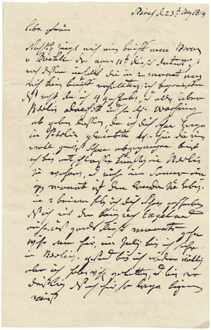 Lot 2307, Auction  106, Blücher, Gebhard Leberecht, Fürst von Wahlstatt, Brief 1814 an seine Frau