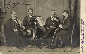 Lot 2382, Auction  106, Joachim, Joseph, Signierte Postkarte vom Joachim-Quartett