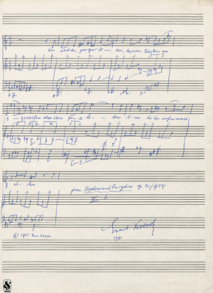 Lot 2384, Auction  106, Krenek, Ernst, Signiertes Musikmanuskript