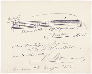 Lot 2385, Auction  106, Leoncavallo, Ruggiero, Musikalisches Albumblatt 1904